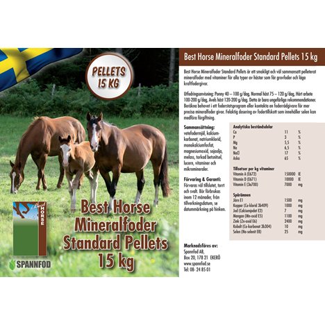 Häst Best Horse Mineral Standard Pellets 15 kg